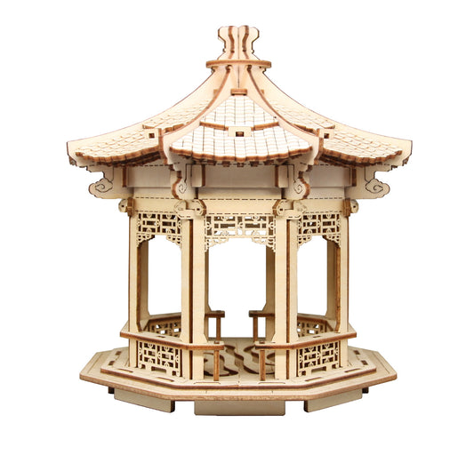 Wooden Model Kits for Adults 3D Wooden Puzzle 97 Pcs Advanced Model Kits Architectural Wooden Puzzles Sets Pavilion of Chinese Architecture