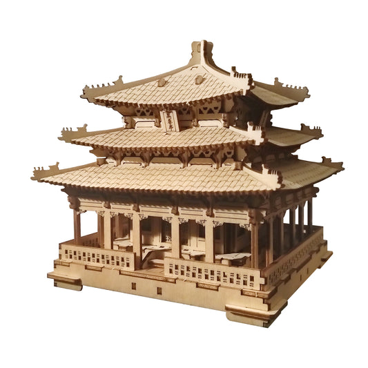 CHUKER 3D Wooden Puzzles for Adults - Wanchun Pavilion of Jingshan Park Chinese Architecture Model Lego Kits Architectural Model Building Blocks, 153 Pieces