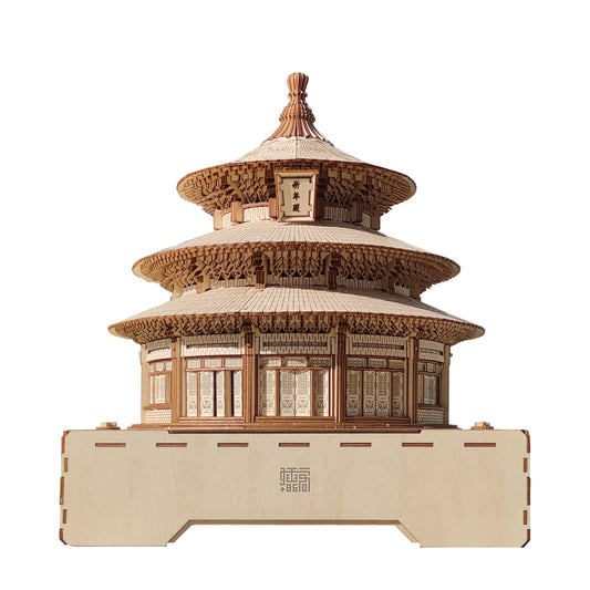 CHUKER Big Architecture Model Kit for Adults, Highly Skillful 3D Wooden Puzzle DIY Gift with Lights, Temple of Heaven (1634 Pieces)